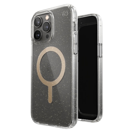 Speck Presidio Perfect Clear Magsafe Case For Apple Iphone 14 Pro Max, Gold Glitter 150092-9221